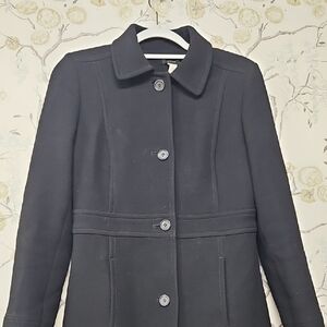 J. Crew Classic Black Wool Tailored Coat Womens Size 6
